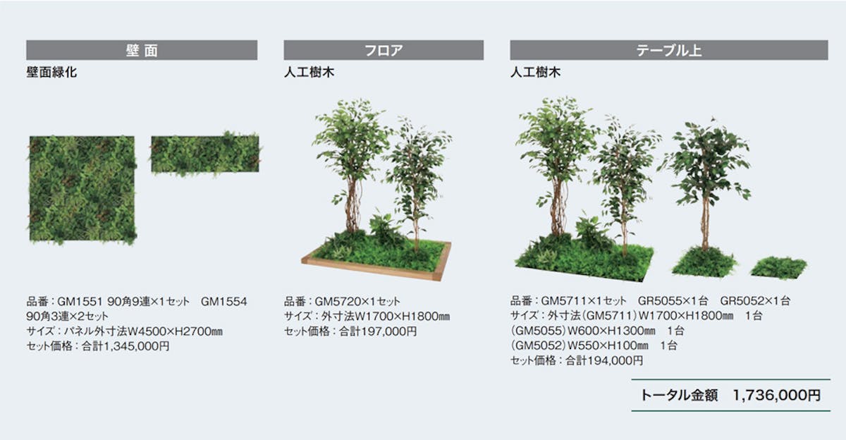 壁面緑化 人工樹木