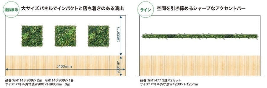 グリーンパネル おすすめ演出スタイル ワイド壁面
