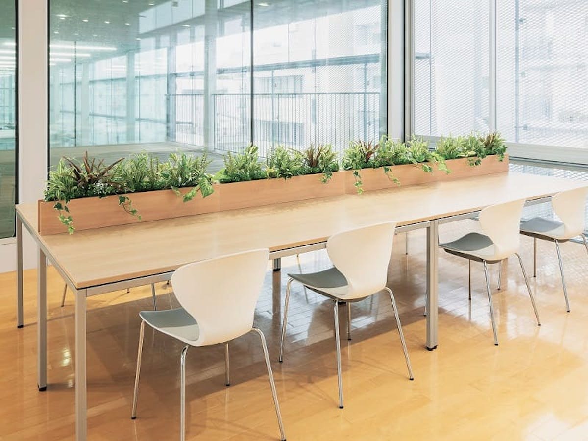 フェイクグリーン 卓上間仕切りポット 食堂