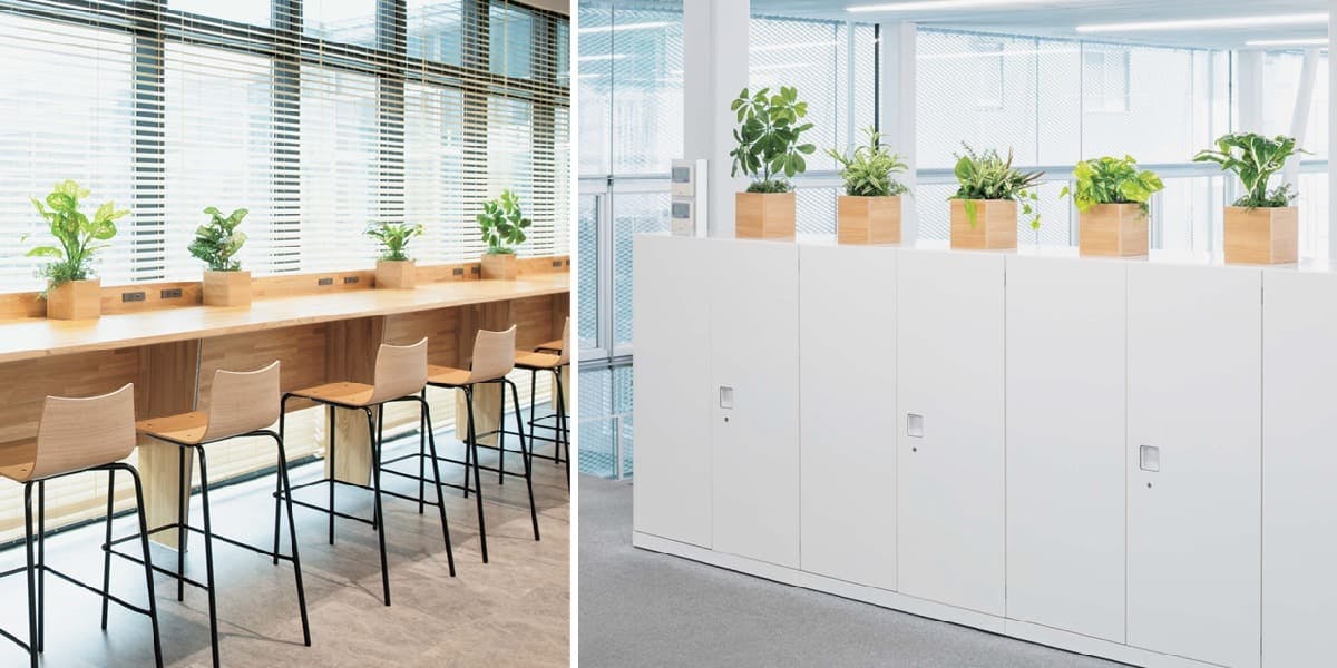 フェイクグリーン 卓上ポット キューブタイプ