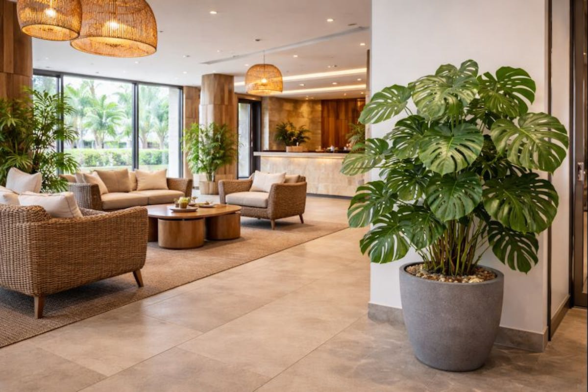 ホテルロビー　モンステラ　イメージ