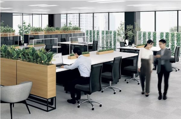 オフィス緑化の事例をご紹介！フェイクグリーンを導入するメリットや効果とは？