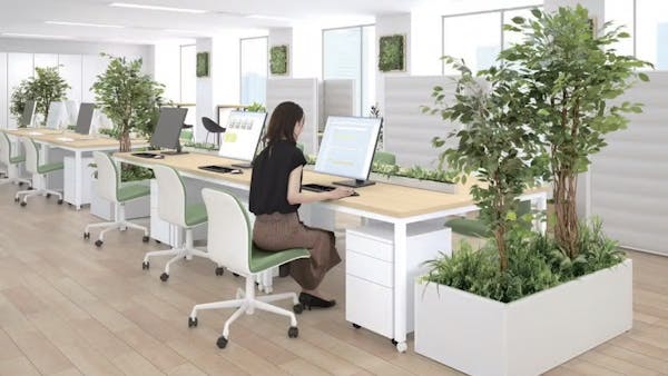 大型人工樹木を導入することで目指すべきオフィス環境