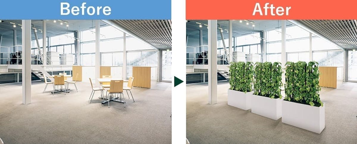 フェイクグリーンのパーテーション