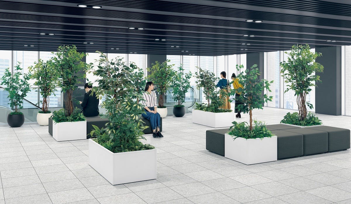 パブリック施設_ロビー_人工樹木