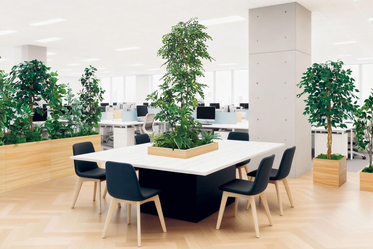 テーブル樹木_角タイプ_休憩スペース事例