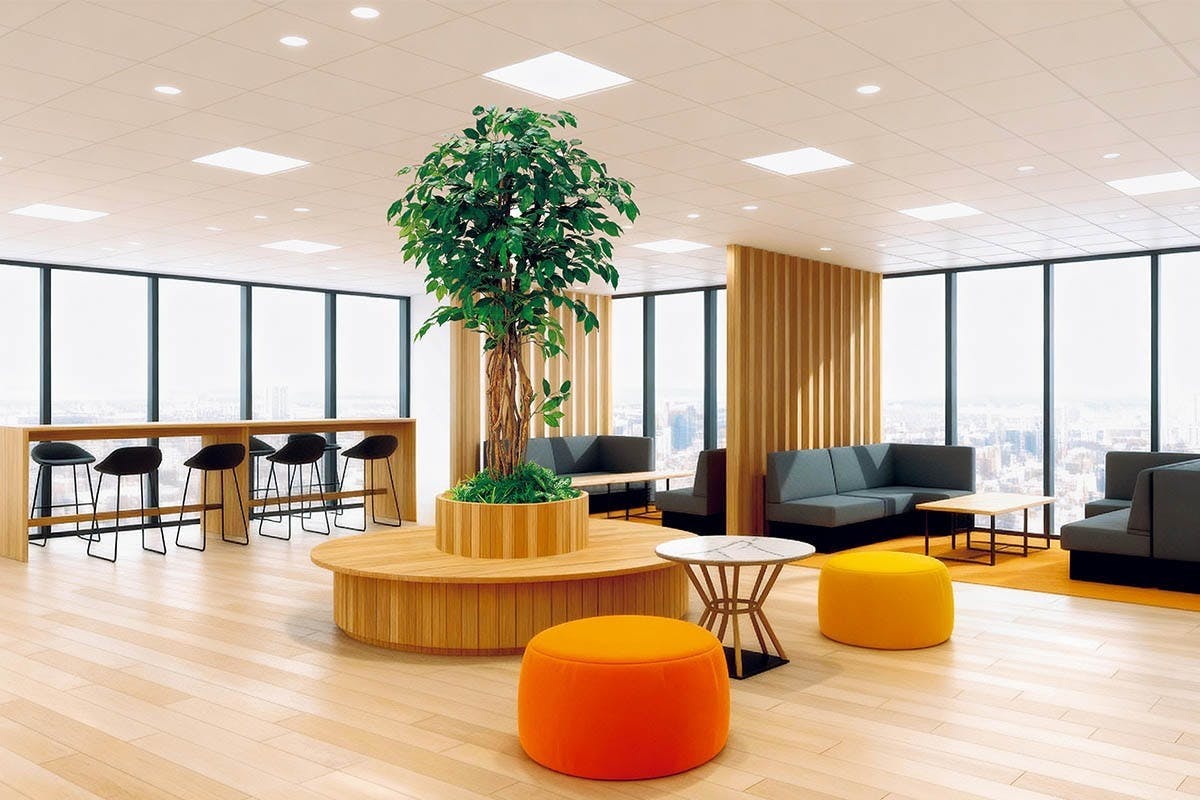 人工樹木「テーブル樹木」の設置事例　ベンチ