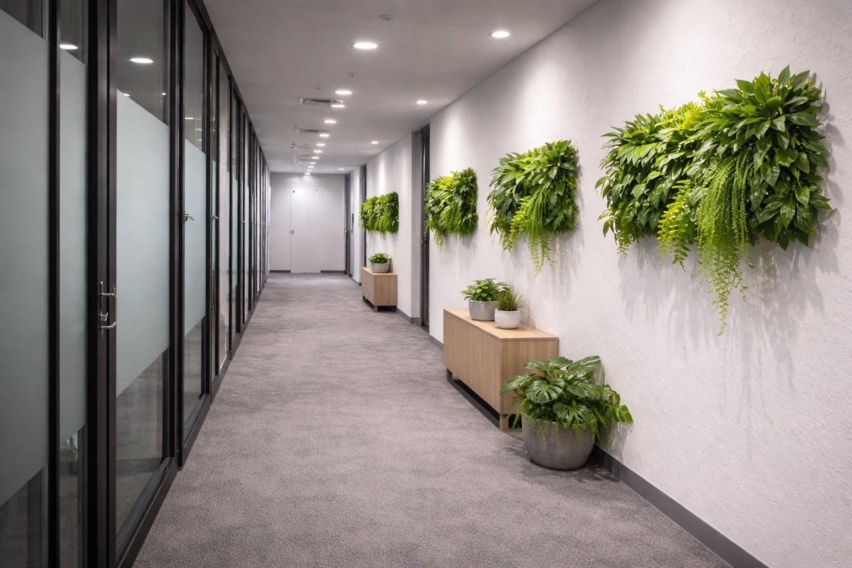 フェイクグリーン　壁面　廊下