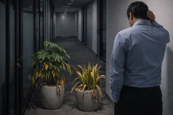 暗い通路を明るく見せたいが、植物は育たない…