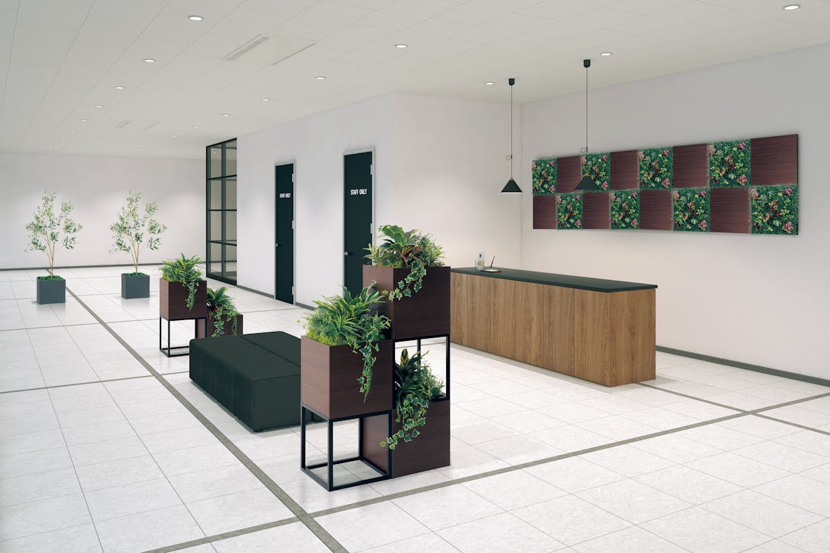 フェイクグリーン　エントランス　受付