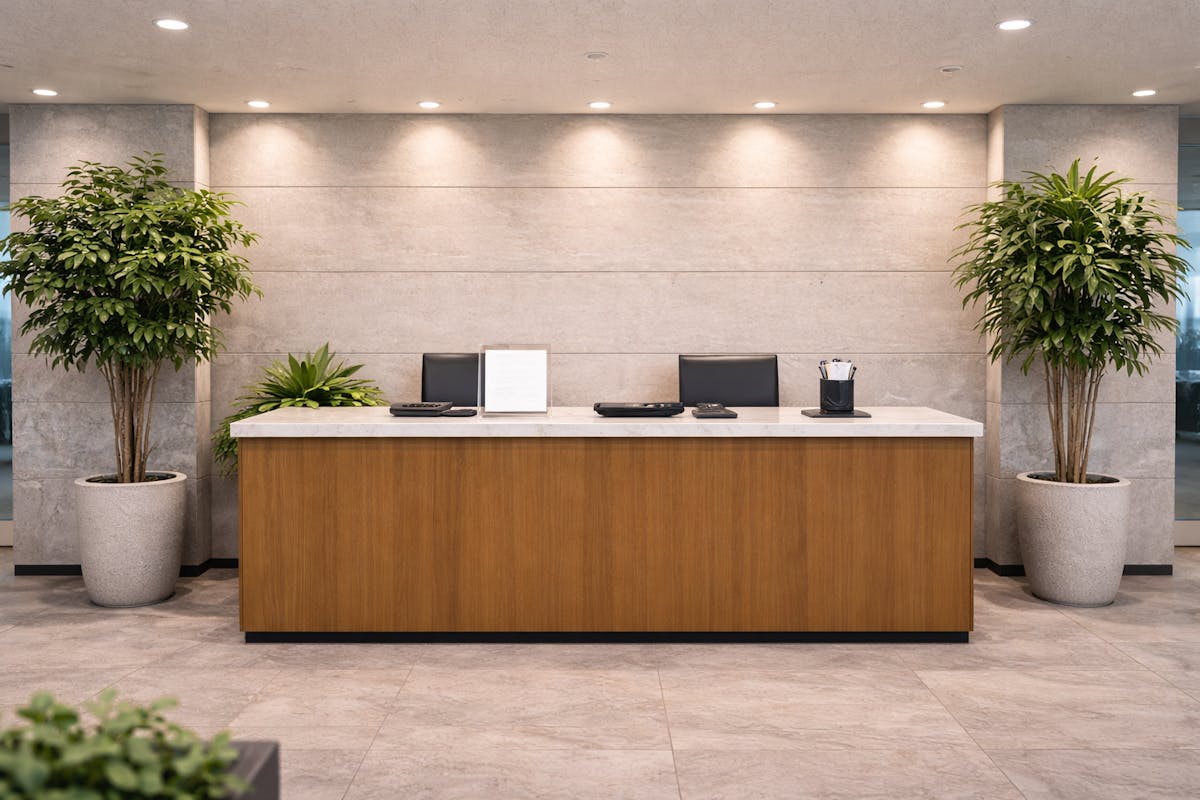 フェイクグリーン　オフィス　エントランス　受付