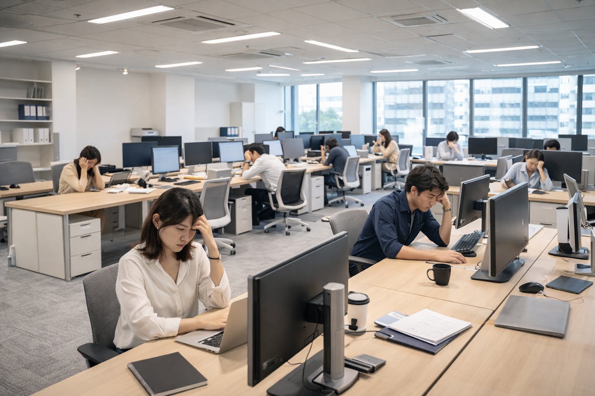 オフィス　暗いイメージ