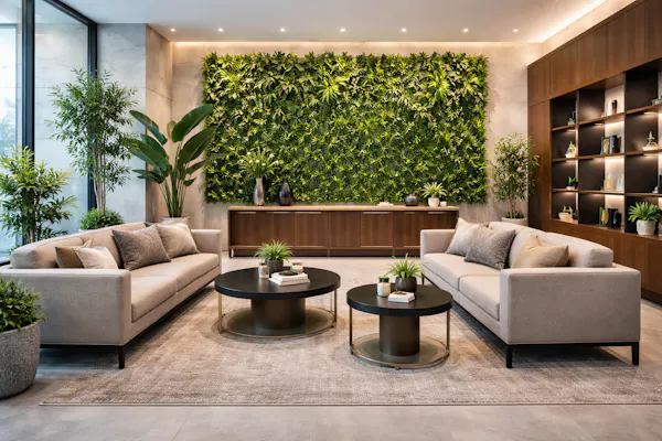 来客エリアを高級感あるグリーン空間に仕上げる方法