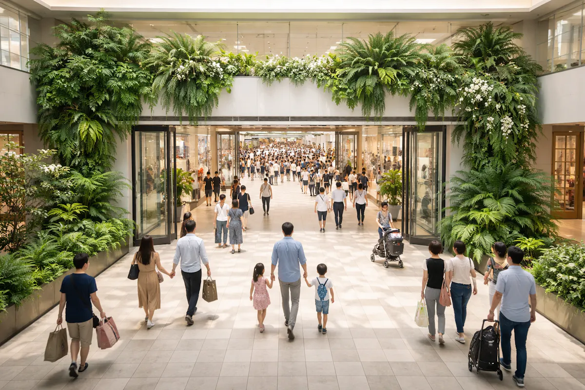 ショッピングモール　フェイクグリーン