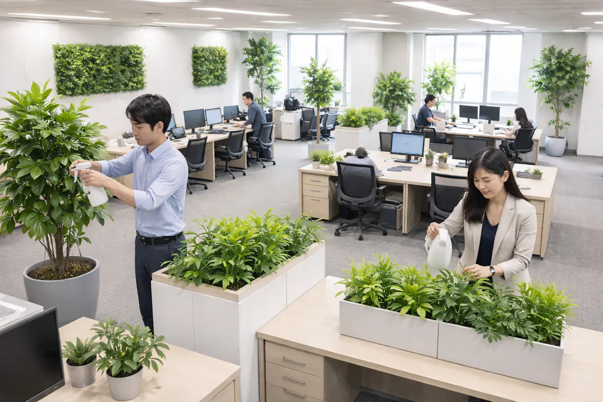 オフィス　グリーン　水やり