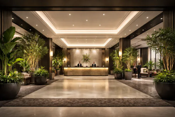 ホテルロビーの高級感UPが顧客満足度に与えるグリーン影響