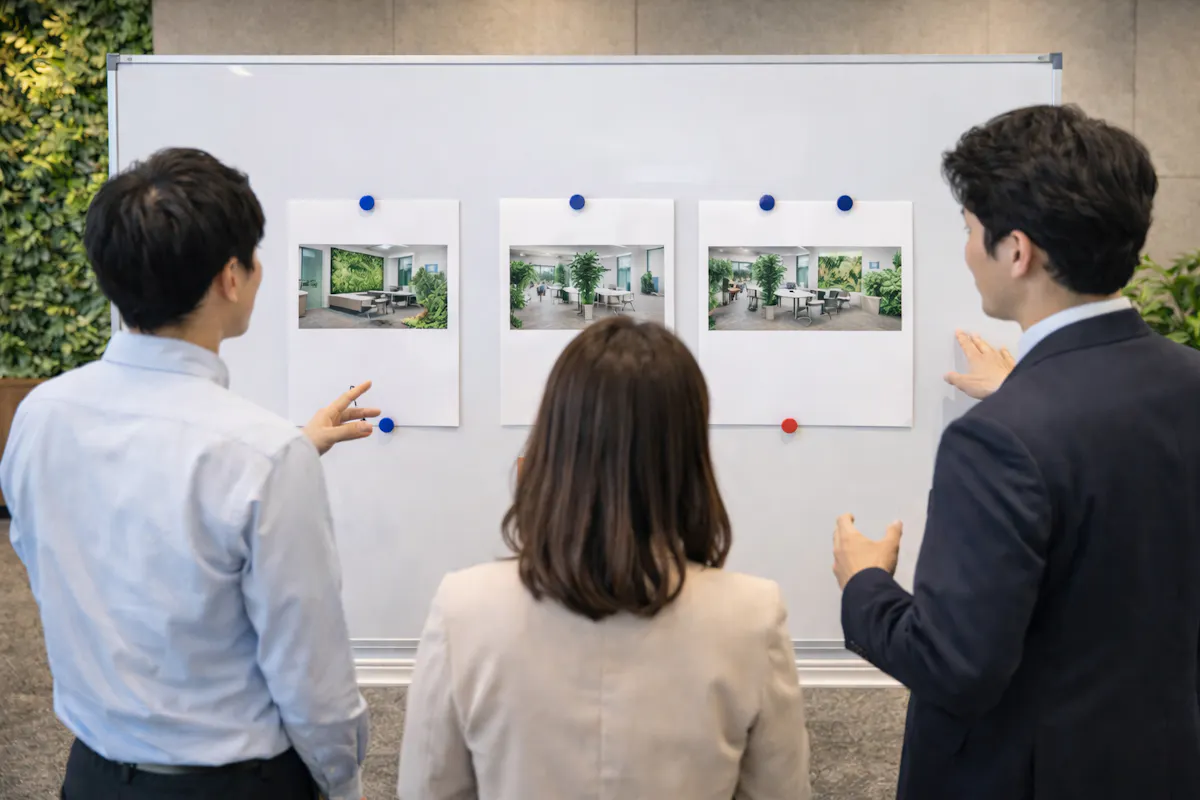 フェイクグリーン　レイアウトプラン　見比べ