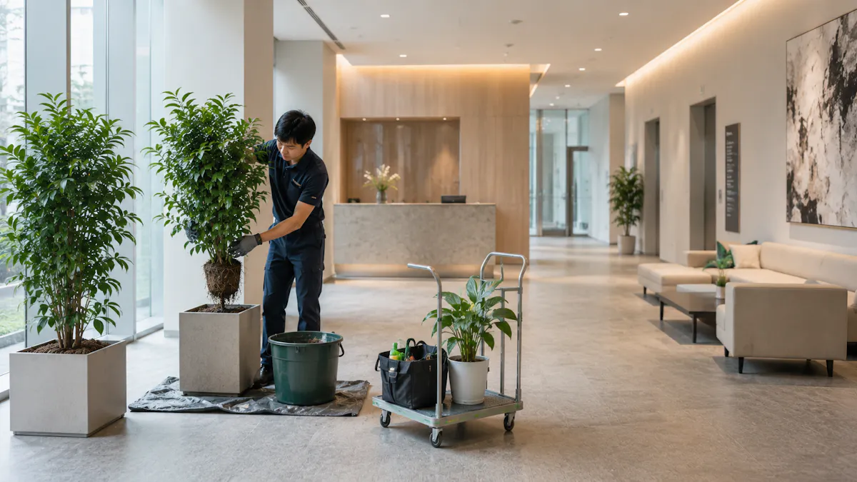 観葉植物　業者　交換