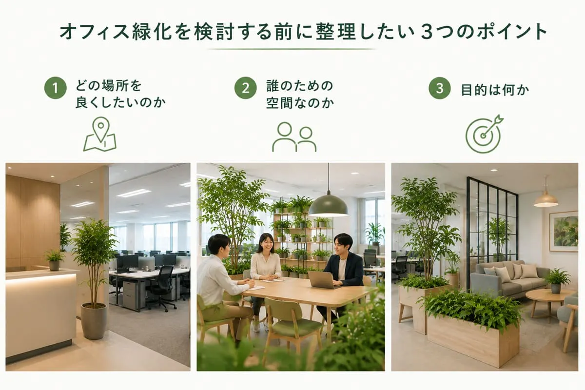 オフィス緑化を検討する前に整理したい3つのポイント