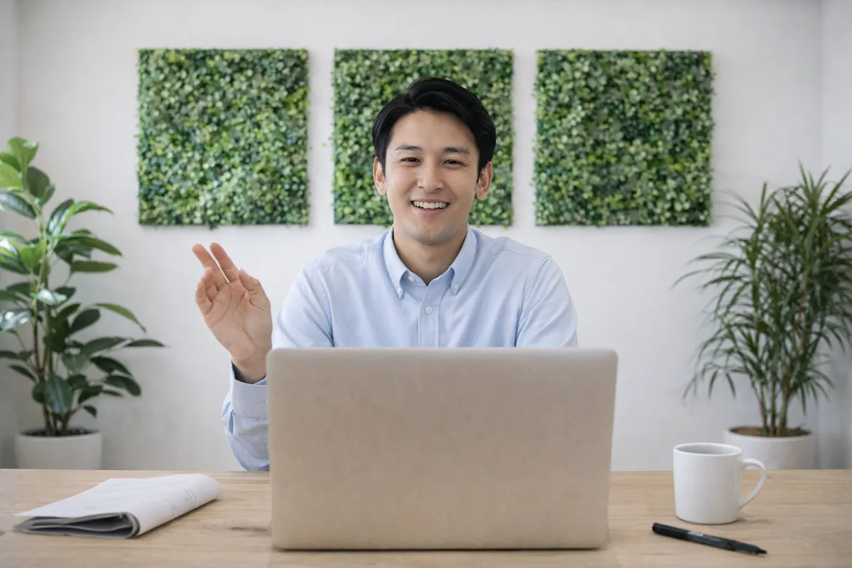 オンライン背景　フェイクグリーン　グリーンパネル