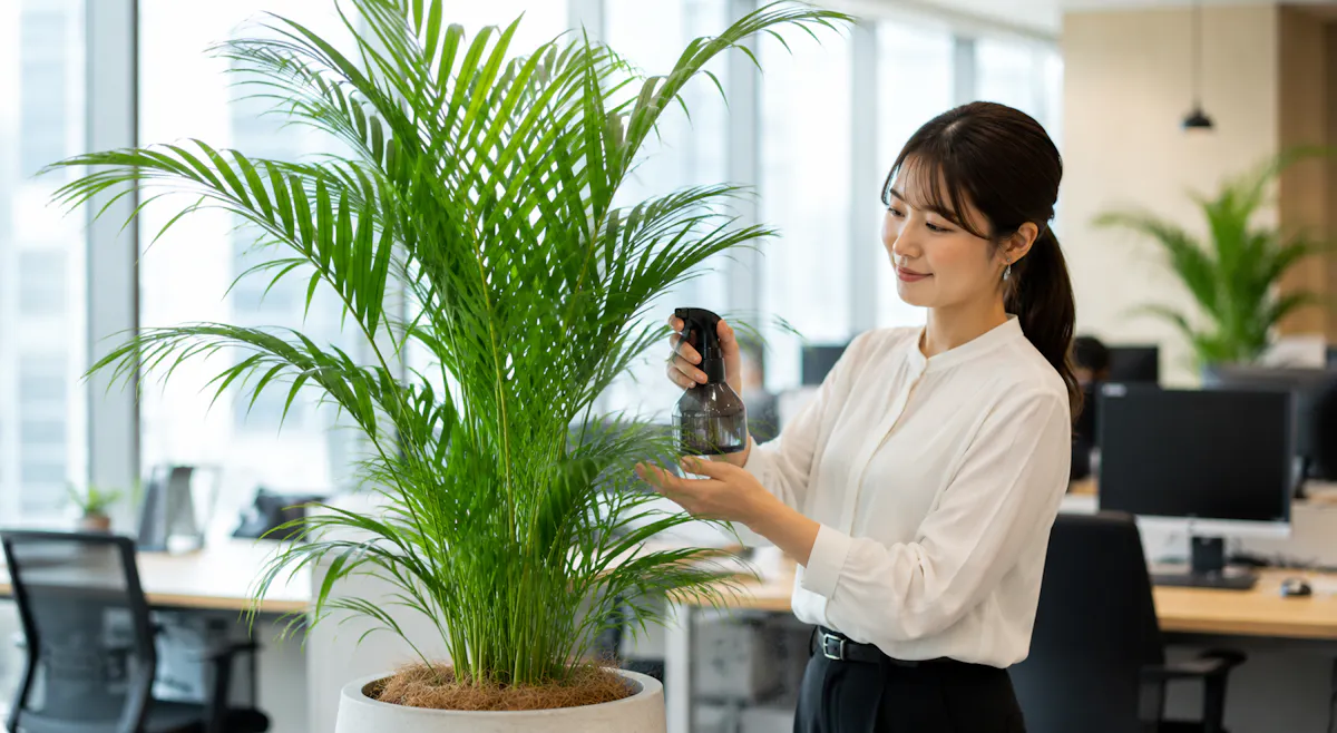 オフィス　スタッフ　観葉植物　管理　手入れ