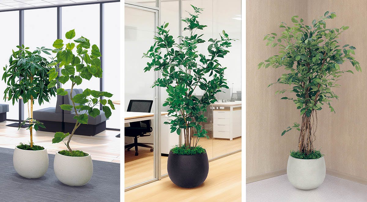 人工樹木　装飾向け丸鉢タイプ