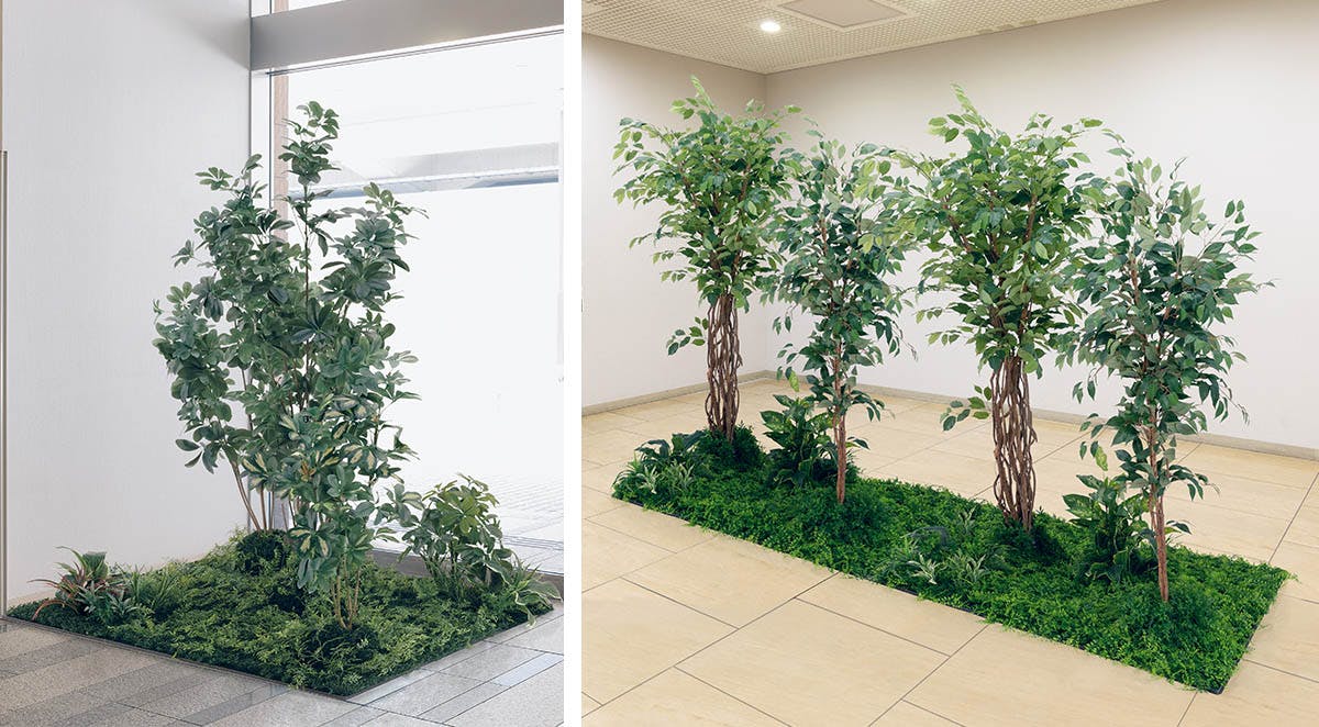 人工樹木のフロアグリーン