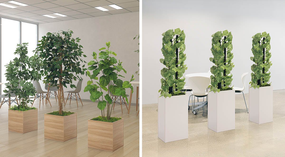 人工樹木　装飾向け丸鉢タイプ