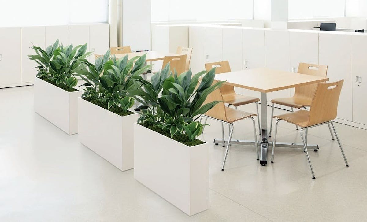 人工樹木「樹木パーテーション」の設置事例　休憩スペース