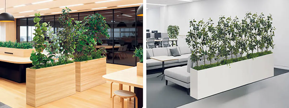 人工樹木の樹木パーテーション