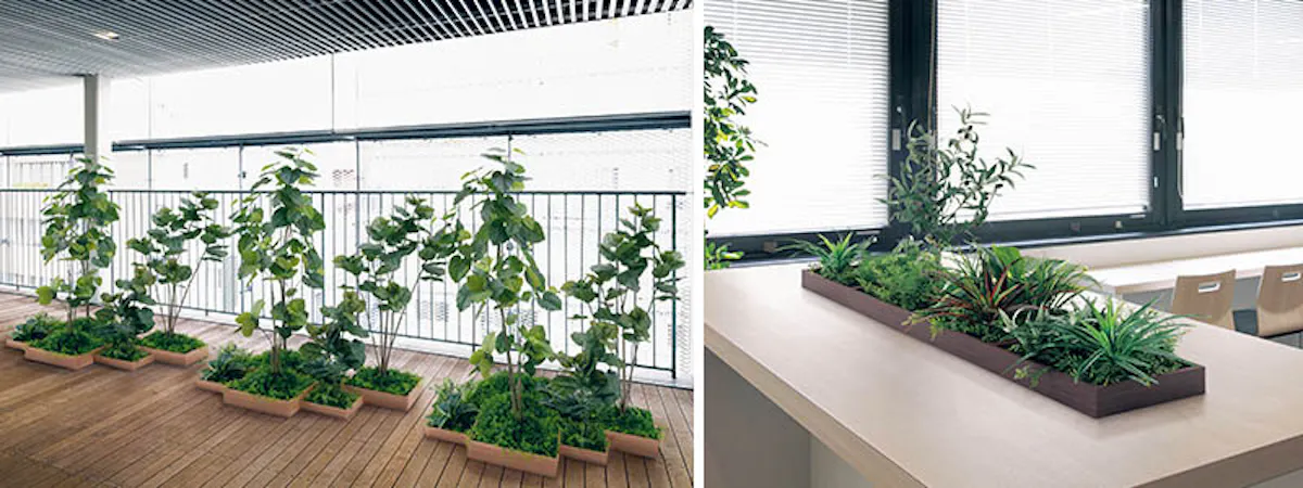 人工樹木の組み合わせプランター