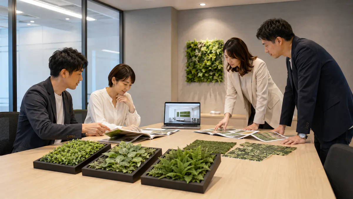 壁掛けインテリア＿フェイクグリーン