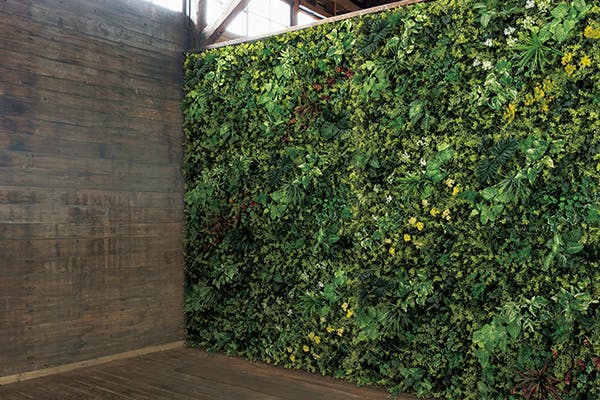 壁面緑化　グリーンパネル　連接　敷き詰め　空間演出