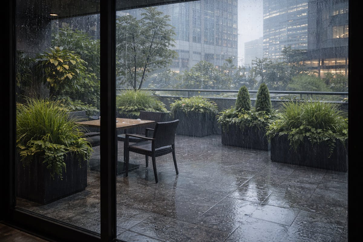 フェイクグリーン　台風　イメージ