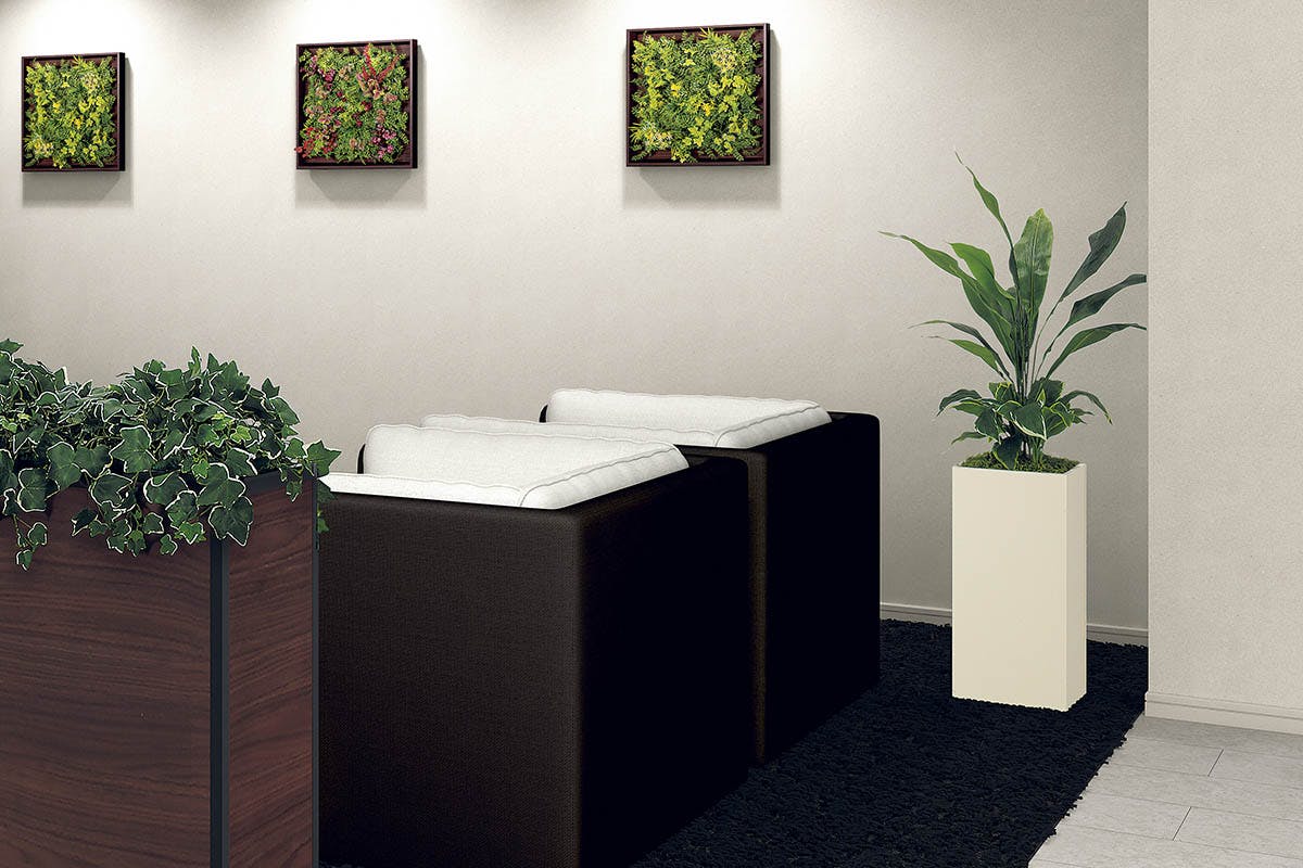 樹木プランター GR5019 ハラン H1400｜人工観葉植物 長鉢タイプ アイボリー