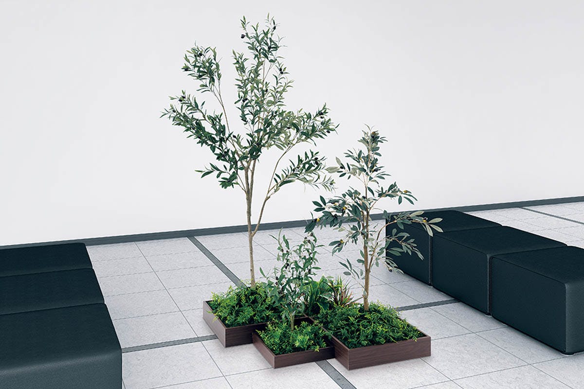 組み合わせプランター GM5704 4連 オリーブ H1800｜人工観葉植物 樹木