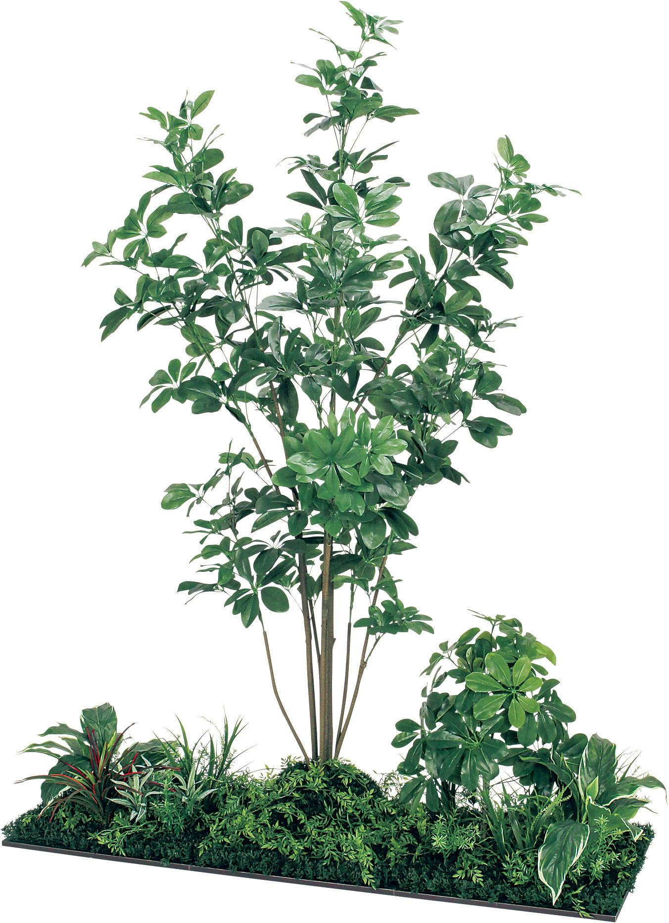 フロアグリーン GM5713 45角3連 シェフレラ H1800｜人工観葉植物 連接樹木