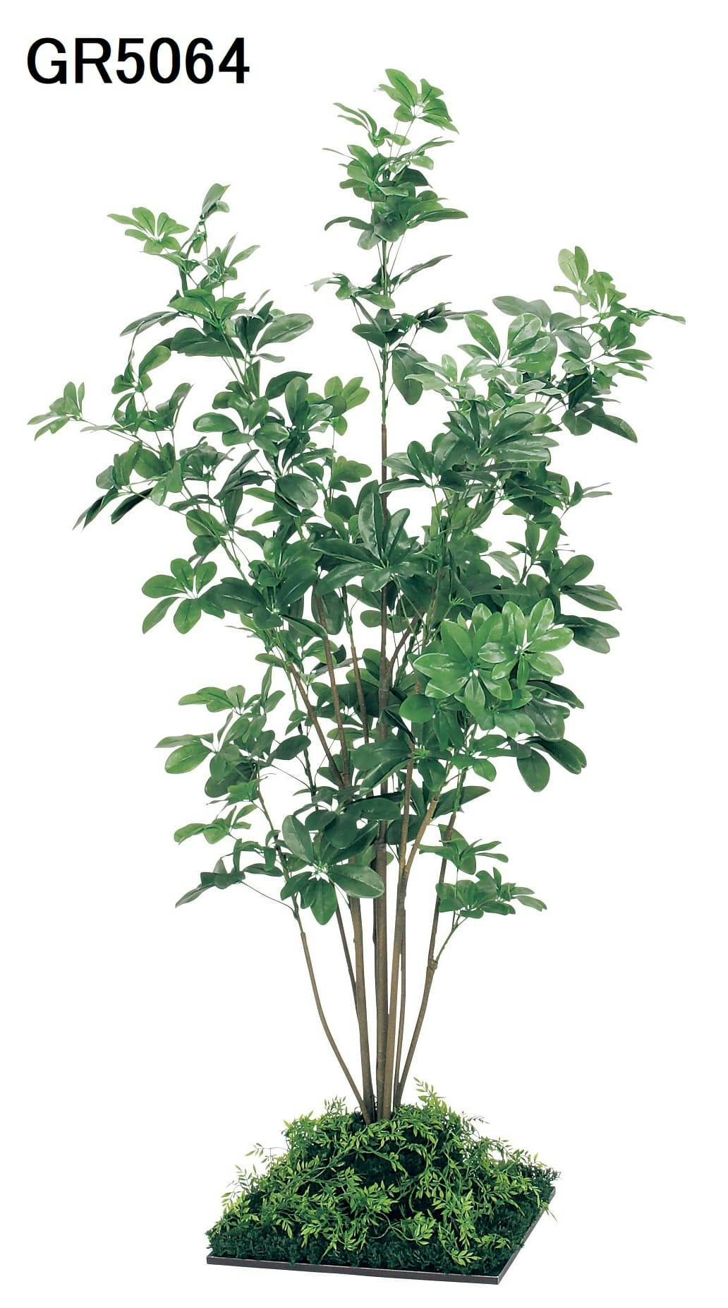 人工観葉植物 フロアグリーン GM5714 45角3連 シェフレラ H1800｜人工観葉植物 連接樹木