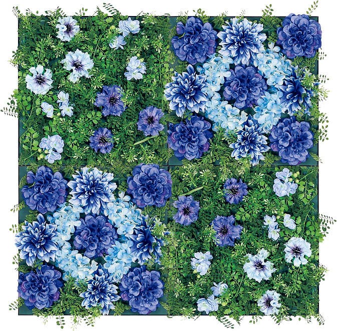 連接アートパネル AM6408 30角4連｜アートパネル 壁付け 造花 フラワー