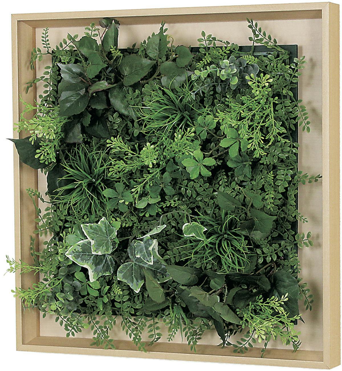 連接グリーン 単品 Gr1002 46角 フェイクグリーン 壁面緑化 木目フレーム ナチュラル 連接グリーン 単品 Gr1002 46角 フェイクグリーン 壁面緑化 木目フレーム ナチュラル