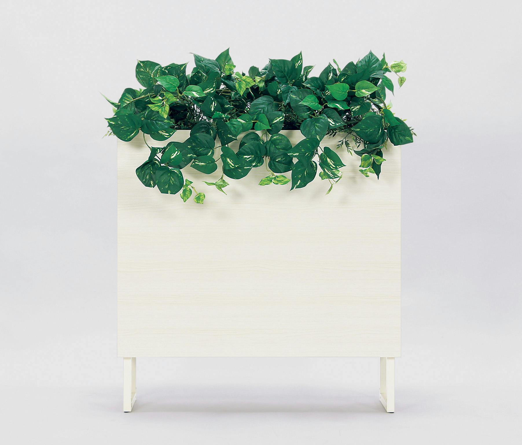 花と植物の装飾パーテーション BOXプランター GR2012｜フェイクグリーン パーテーション 足元まで