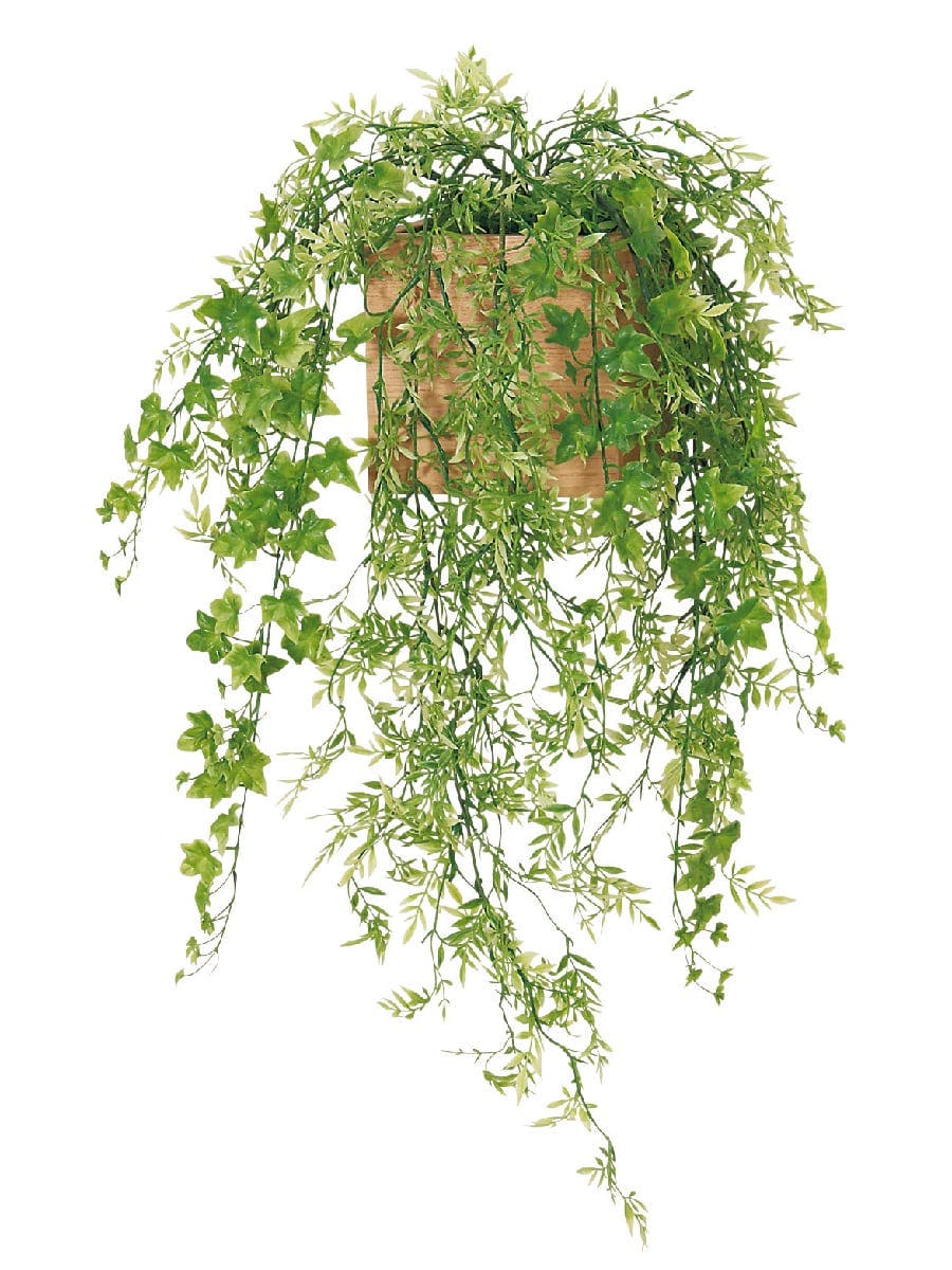 ウォールポット GR4473｜フェイクグリーン 壁掛け キューブタイプ