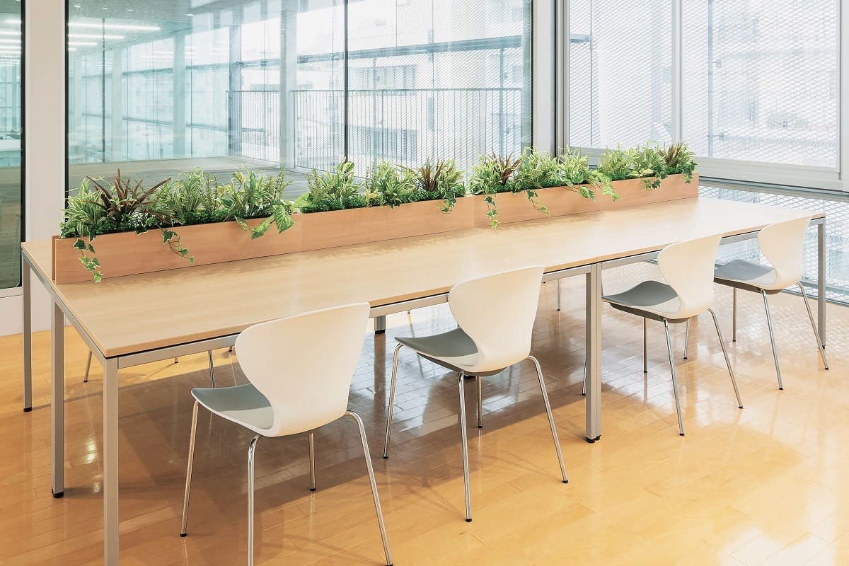 卓上間仕切りポット シンプル薄型タイプL900 GR4463×4｜グリーンモード