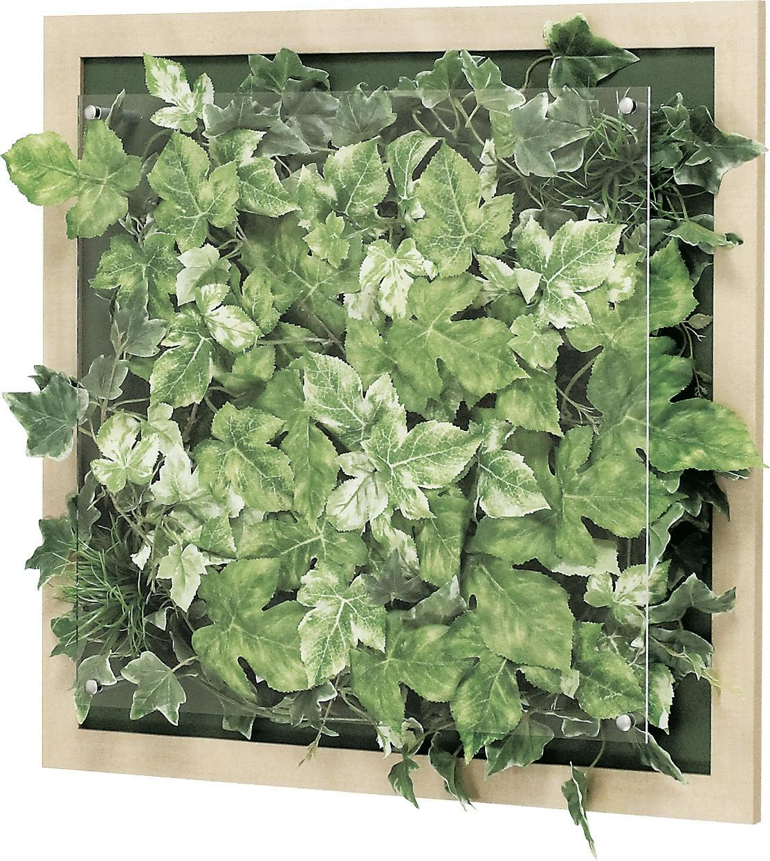 ウォールグリーン GR3357 ｜フェイクグリーン 壁掛け 木目フレーム