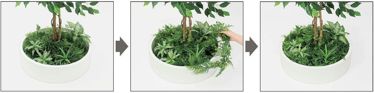 テーブル樹木 GR5146 H1800 ドウダン｜人工観葉植物 円タイプ 60Ф