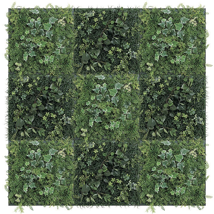 連接グリーン GM1428 60角9連｜フェイクグリーン 壁面緑化 プレーン