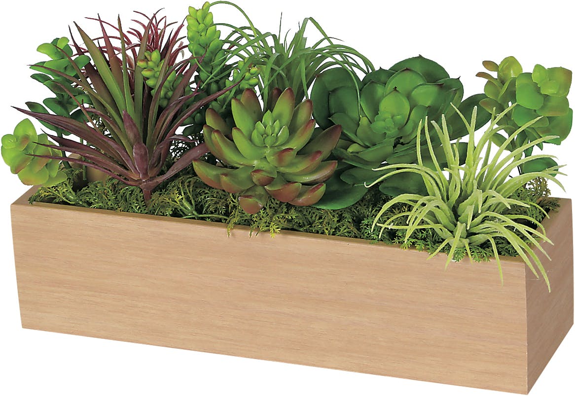 【野菜戦士】デスク 卓上ポット GR4391 ｜フェイクグリーン 卓上 ミニワイドタイプ ナチュラル