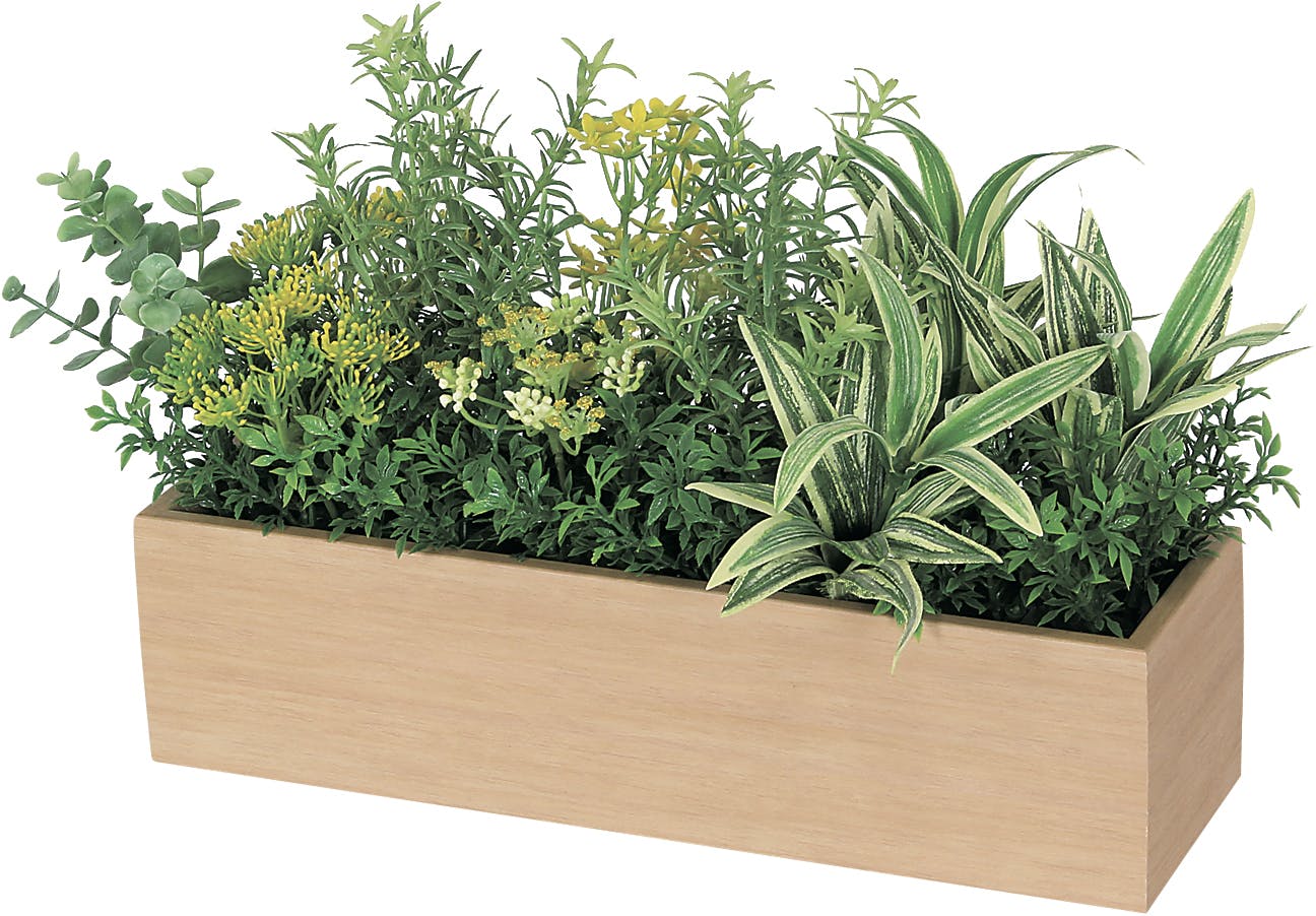 卓上ポット GR4389 ｜フェイクグリーン 卓上 ミニワイドタイプ ナチュラル