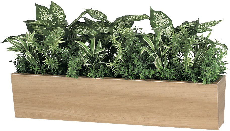 フェイクグリーン　スクエア 卓上間仕切りポット GR4299 ｜フェイクグリーン 卓上 斜めボックス(中