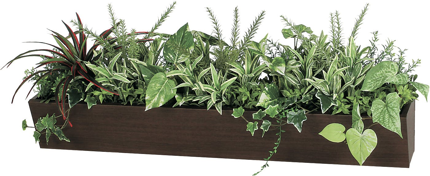 デザインポット GR4298 ｜フェイクグリーン 壁付け BOXポット（中